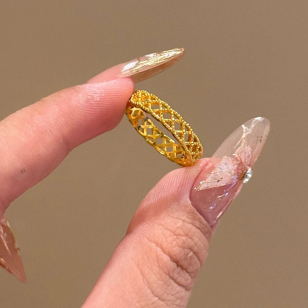 足银戒指 花丝戒指气质网红轻奢时尚