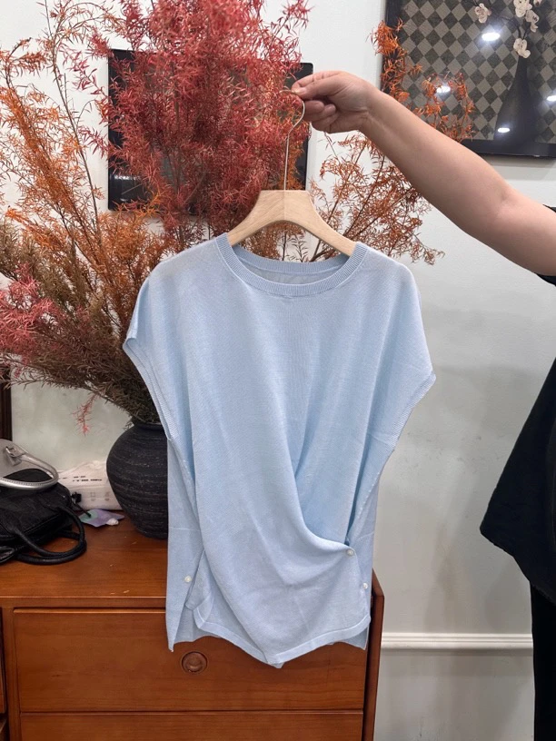 林杠杠夏季新品/莱赛尔桑蚕丝收腰上衣