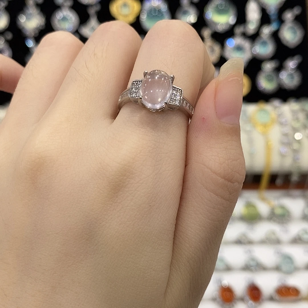 c***h戒指银S925镶嵌芙蓉石