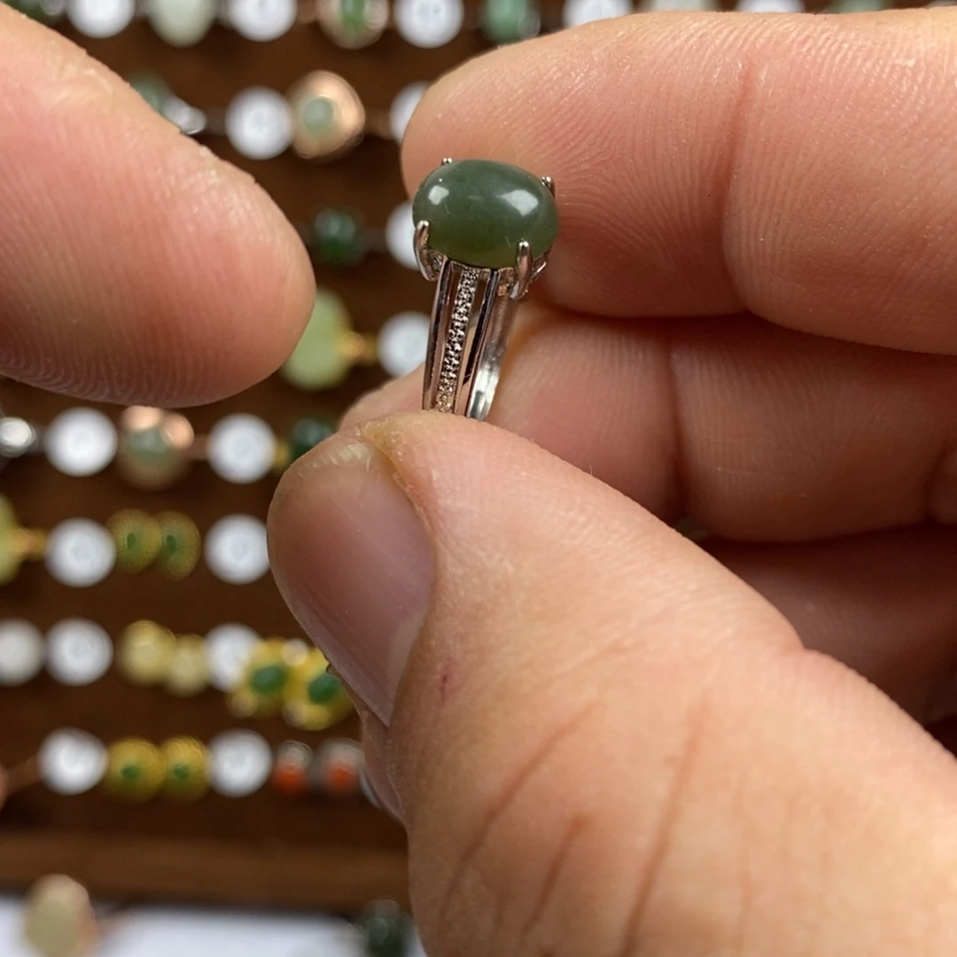 和田玉（青玉）戒指合金