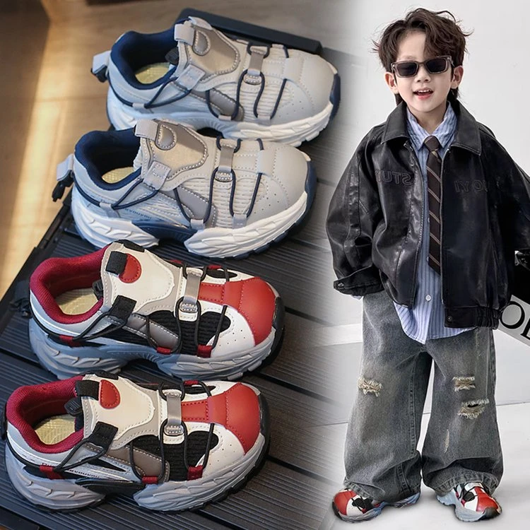 男童鞋子2025春季新款爆款儿童运动鞋耐脏跑步老爹鞋软底大童男孩
