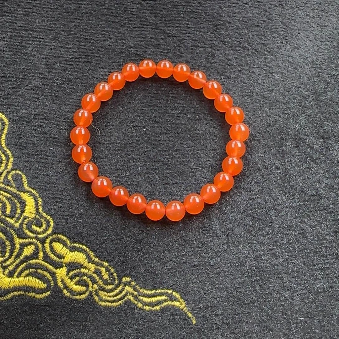 南红玛瑙未镶嵌冰橘7mm单圈