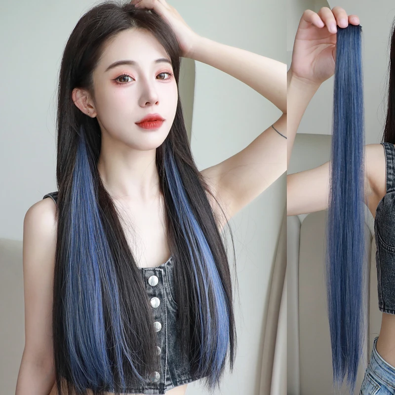 假发片挑染发束彩色漂染麻花辫编发器多巴胺网红辫子挂耳染接发片