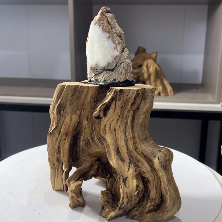 木石榴木镂空风化底座