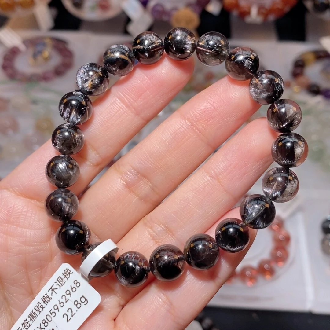 未镶嵌手链水晶F黑银钛9