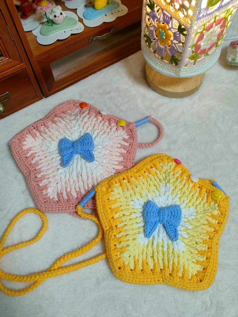 手机斜挎包小红书同款手工编织包diy材料包自制毛线钩织成品少女