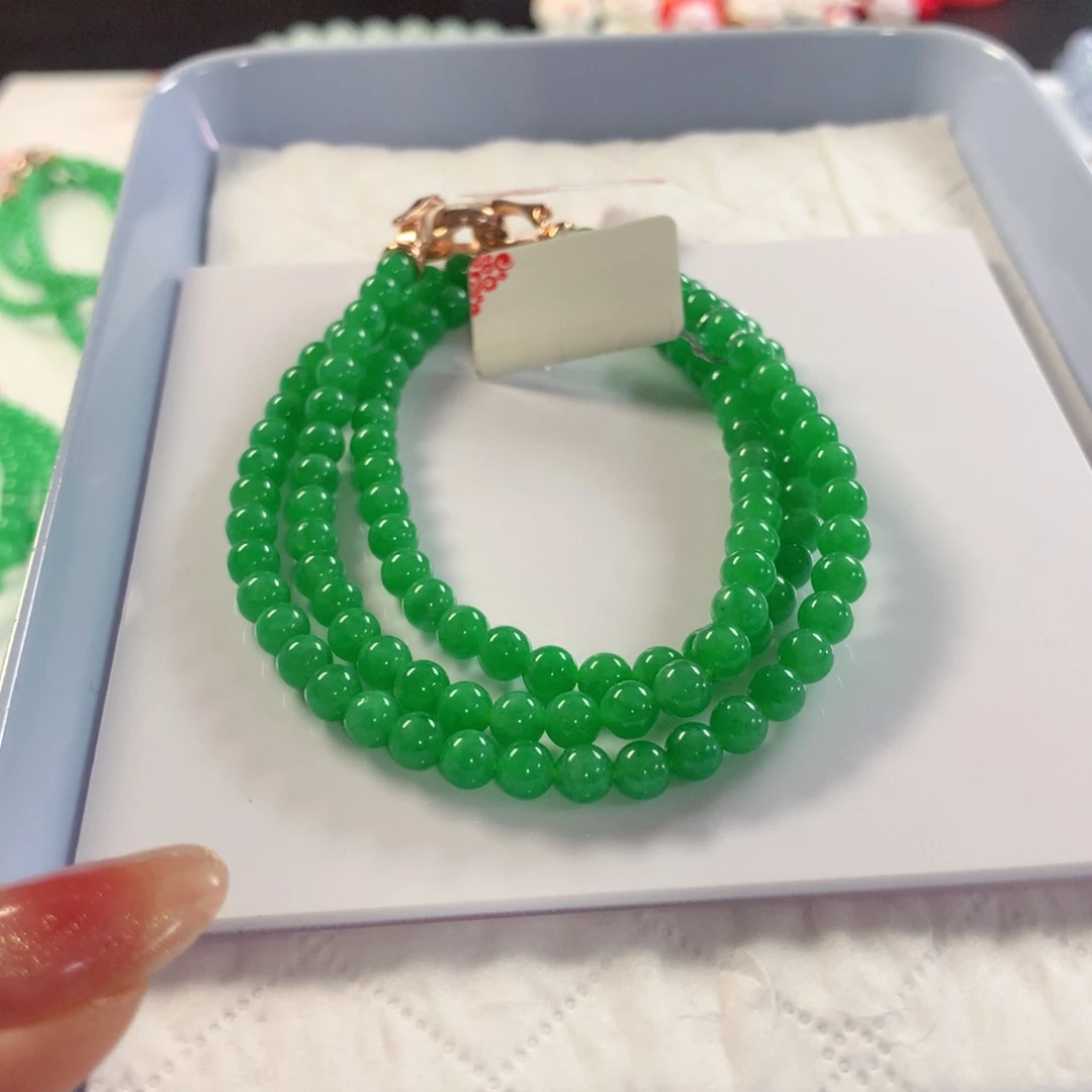 用***3翡翠未镶嵌颈饰项链