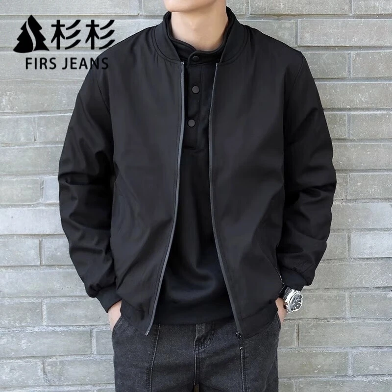 FIRS JEANS杉杉行政夹克外套男春秋新款薄款立领韩版潮流宽松上衣