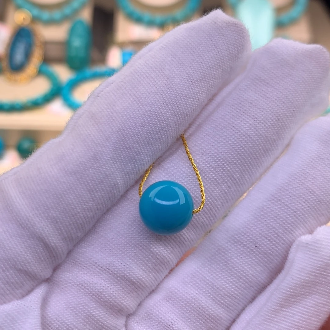 未镶嵌绿松石珠宝奇石9.8mm