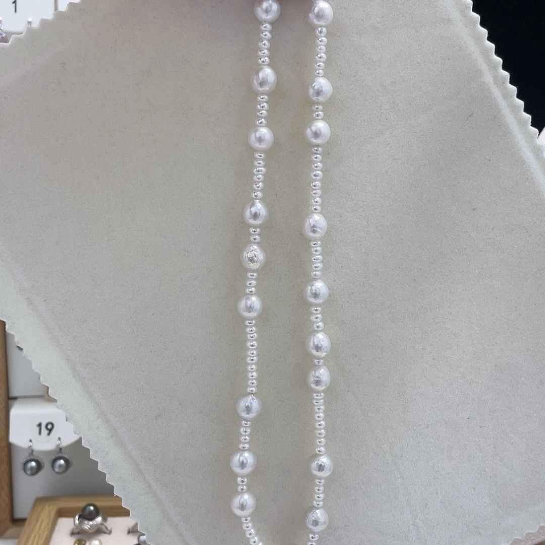 淡水珍珠颈饰银S925镶嵌