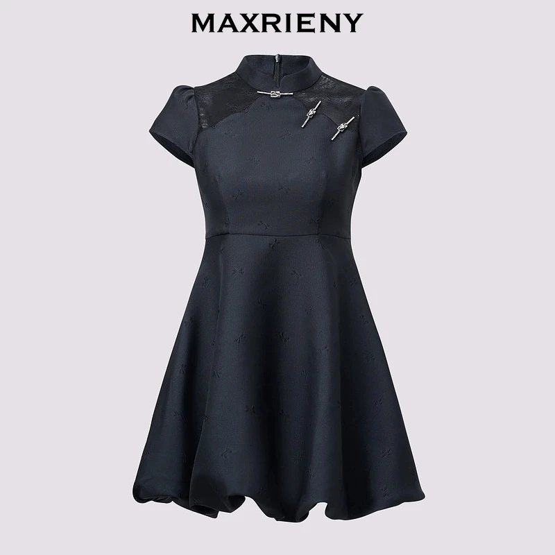 MAXRIENY年新中式提花花苞连衣裙美拉德穿搭MS85DR078A90