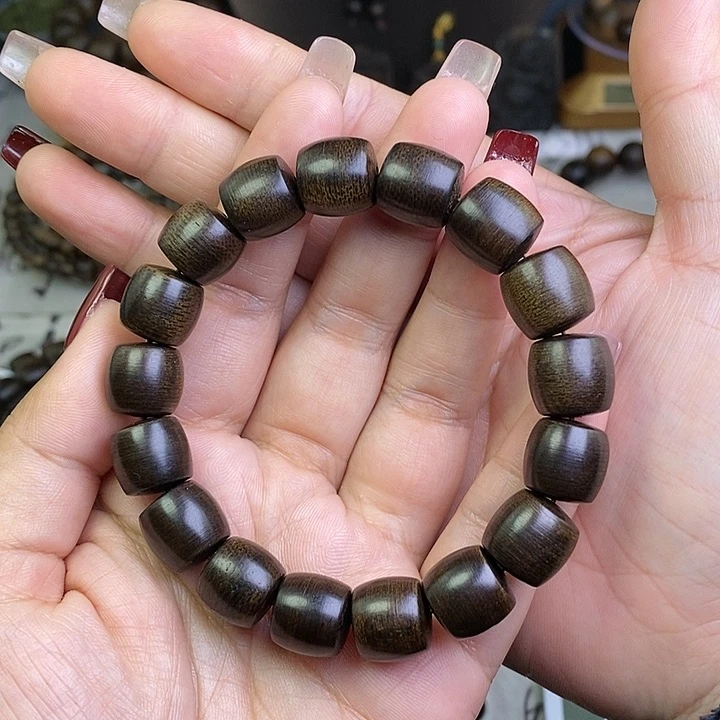 沉香手串开**笑越南芽庄白棋楠玉化沉水