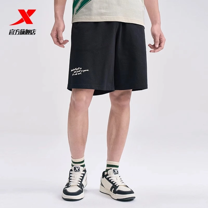 特步运动短裤男时尚潮流百搭休闲裤夏季男子宽松透气五分裤