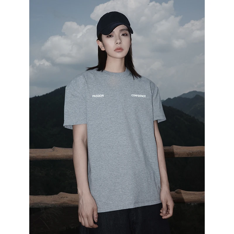 夏季凉感冰皮短袖透气速干字母印花正肩百搭T恤宽松休闲情侣半袖