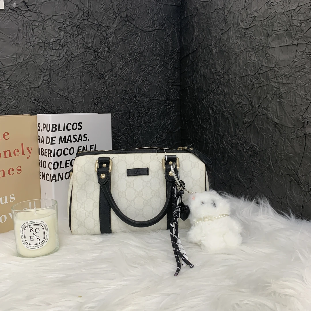 95新 GUCCI/古驰 古驰老花熊猫波士顿24手提包