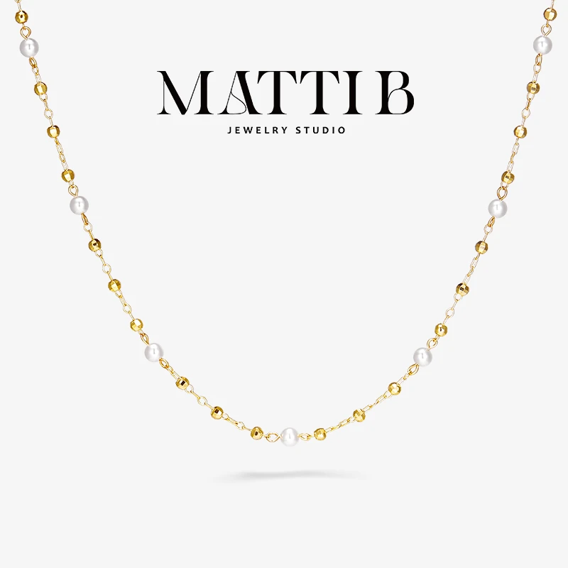 铜合金仿珍珠项链 小灯泡满天星新款气质高级感百搭锁骨链女1961