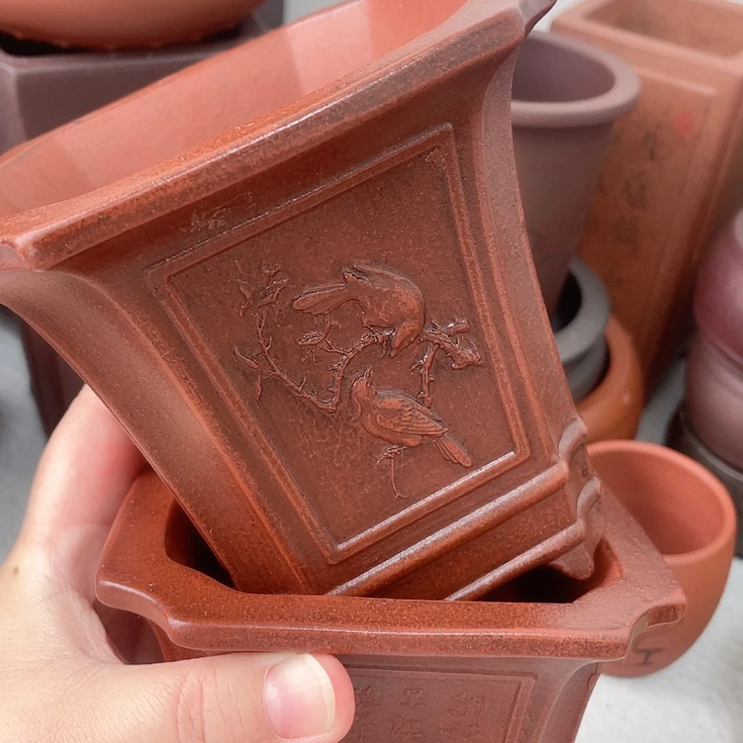 盆满花器铺精品紫砂9×10
