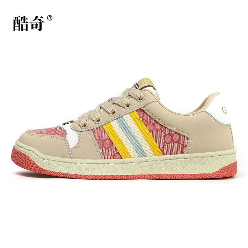 (高奢定制） 经典脏脏粉 2025新款夏百搭时尚女生真皮透气休闲鞋