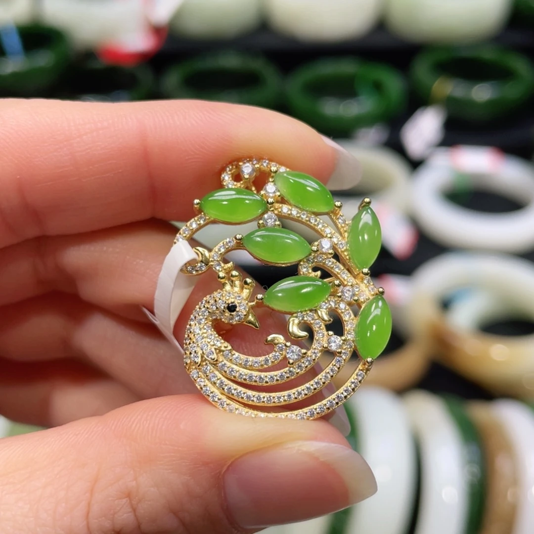 吊坠(不含链)银S925镶嵌和田玉