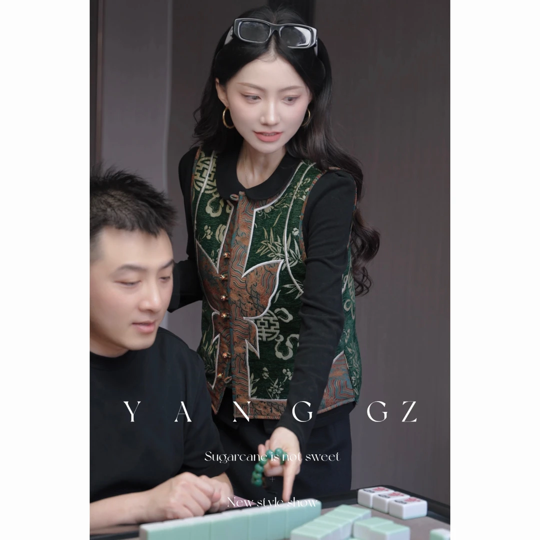 YANG GZ【福禄临门】新中式双面穿福禄寿喜纹马甲女 GZ5153GL602582