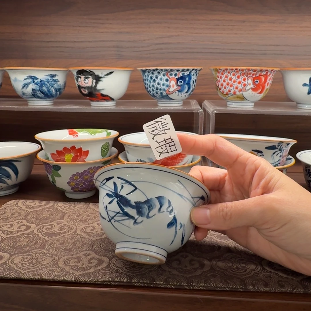 釉下手绘茶具微瑕