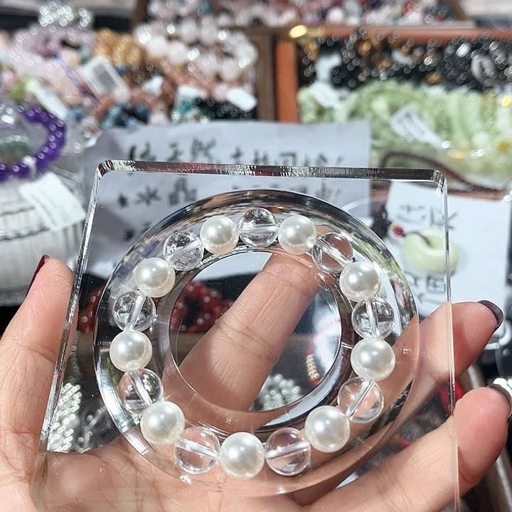 水晶合金手链白水贝珠