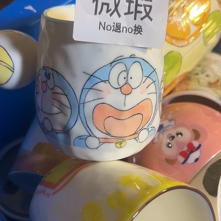 陶摆件不退不换卡通手绘