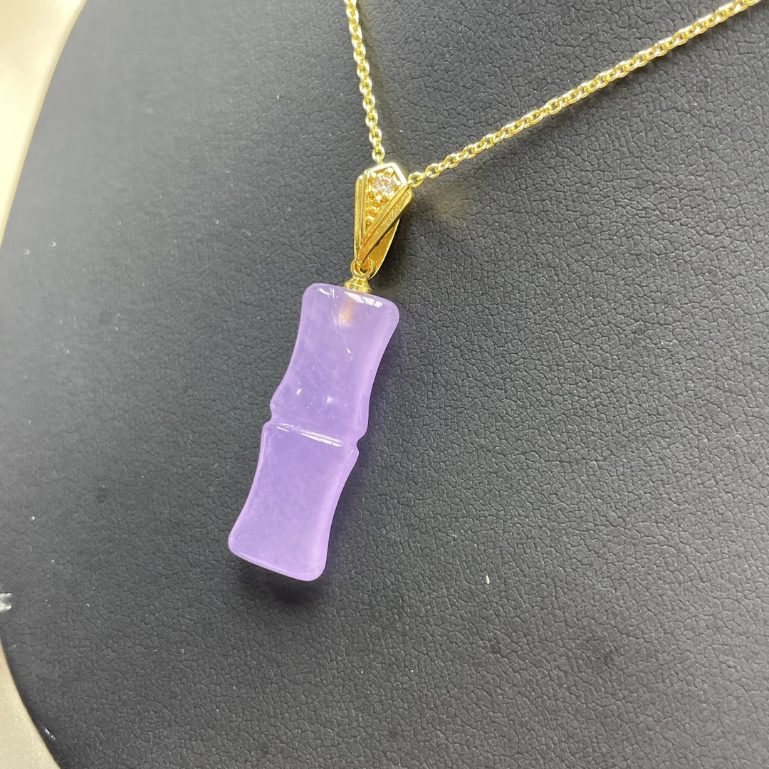 [大芃珠宝】紫翡竹节吊坠LY202