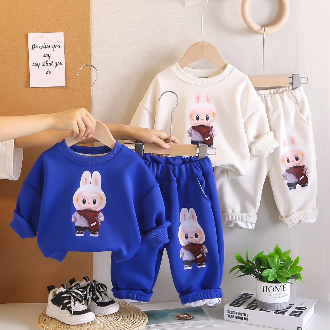 【沫沫家】拉布长袖长裤儿童上衣春秋季Labubu童装男女童两件套