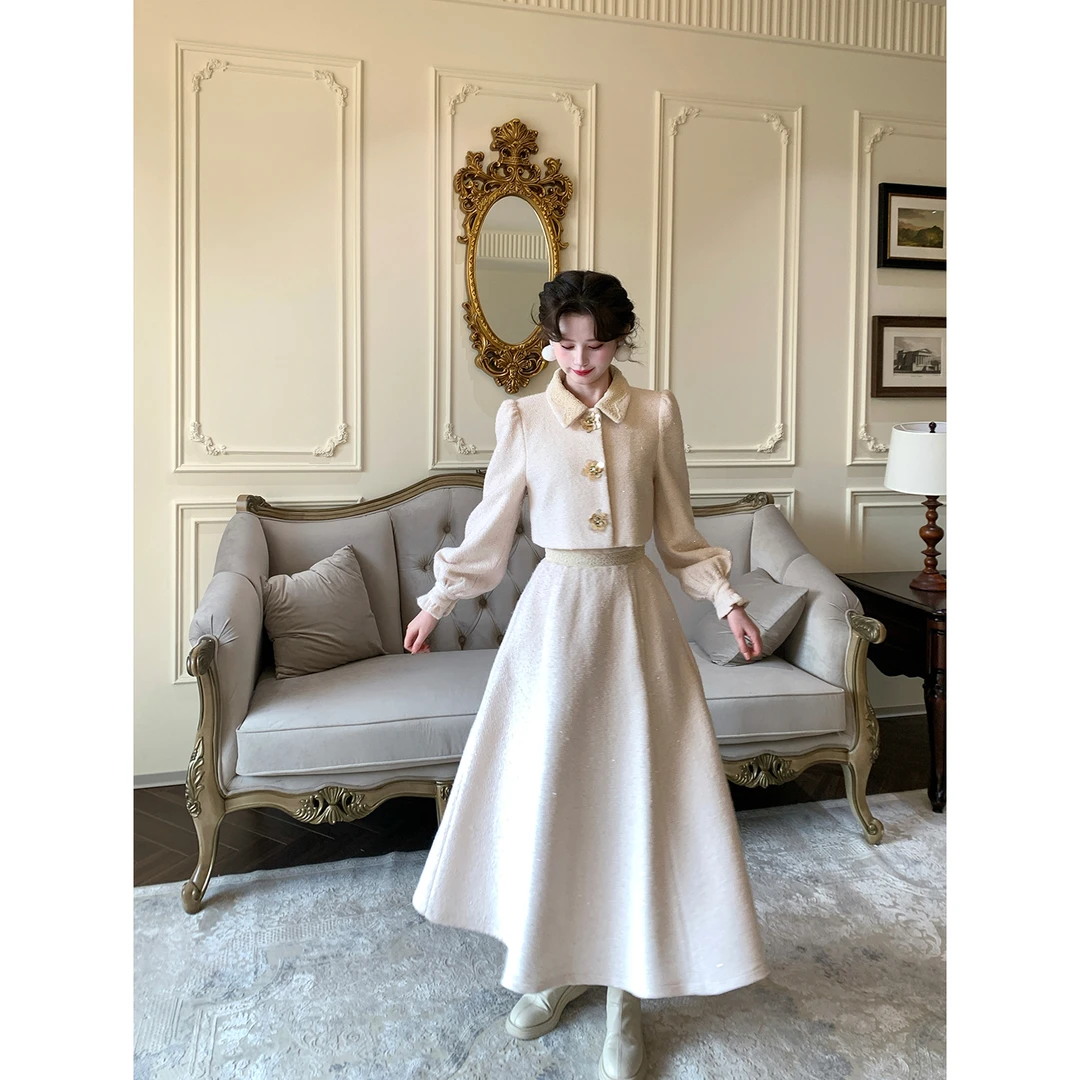 现货一生罗曼【阳春白雪】法式上衣羊毛秋冬气质长袖衬衫女Y5663