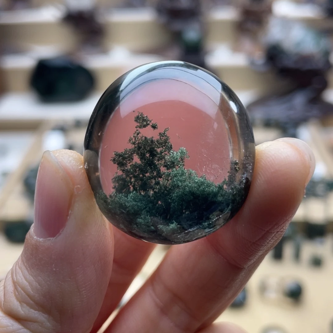 水晶未镶嵌颈饰绿幽灵吊坠