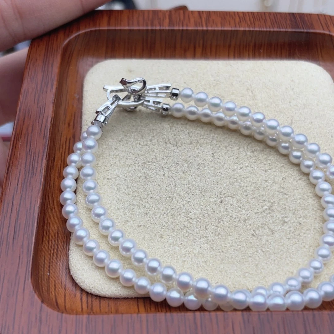 淡水珍珠银S925镶嵌手链17手围左右