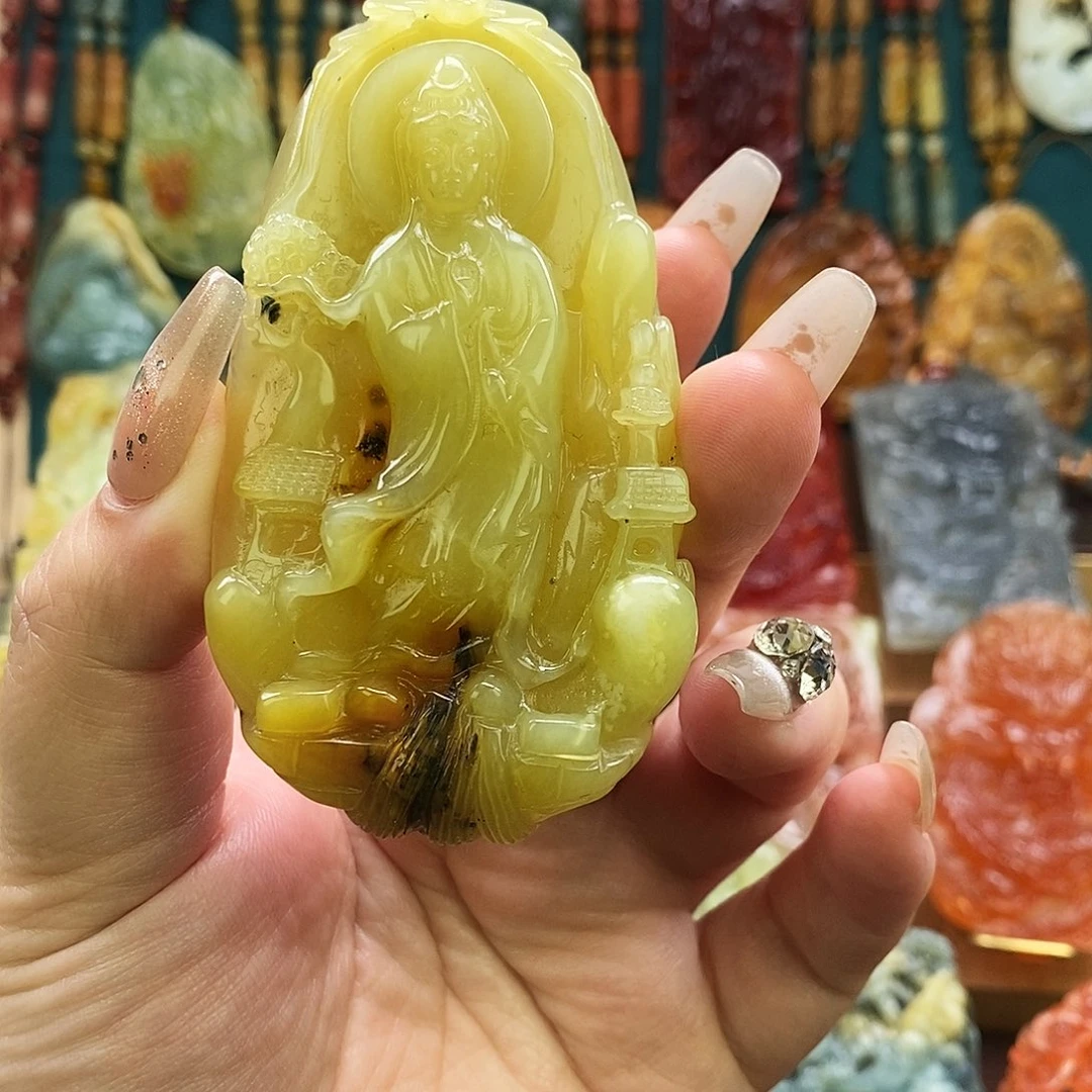 蛇纹石玉未镶嵌颈饰特价观音