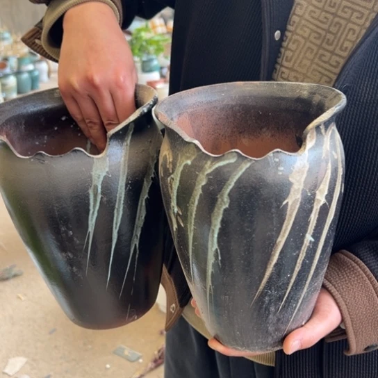 紫砂花盆高24口17————