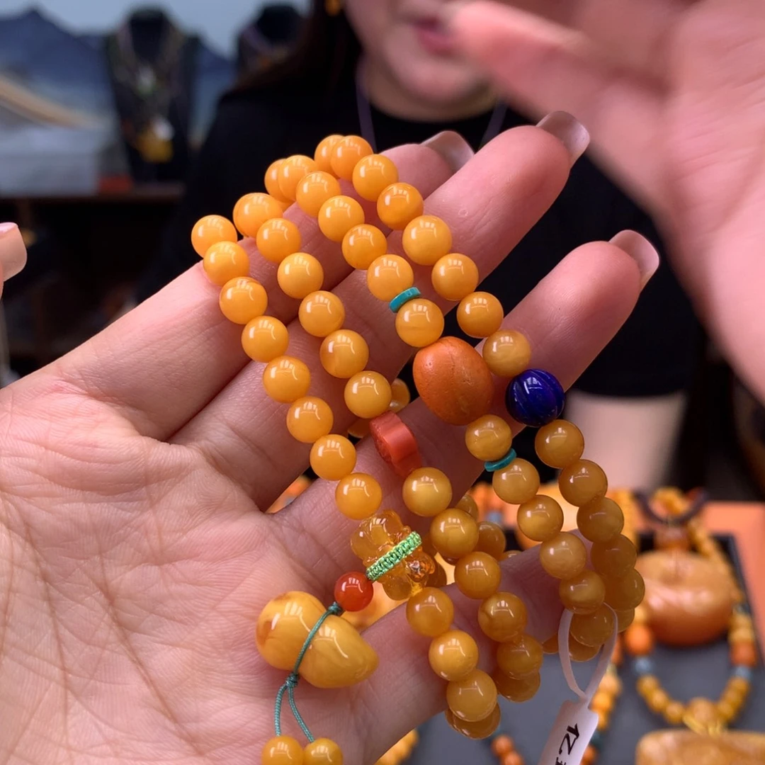 未镶嵌蜜蜡手串天然