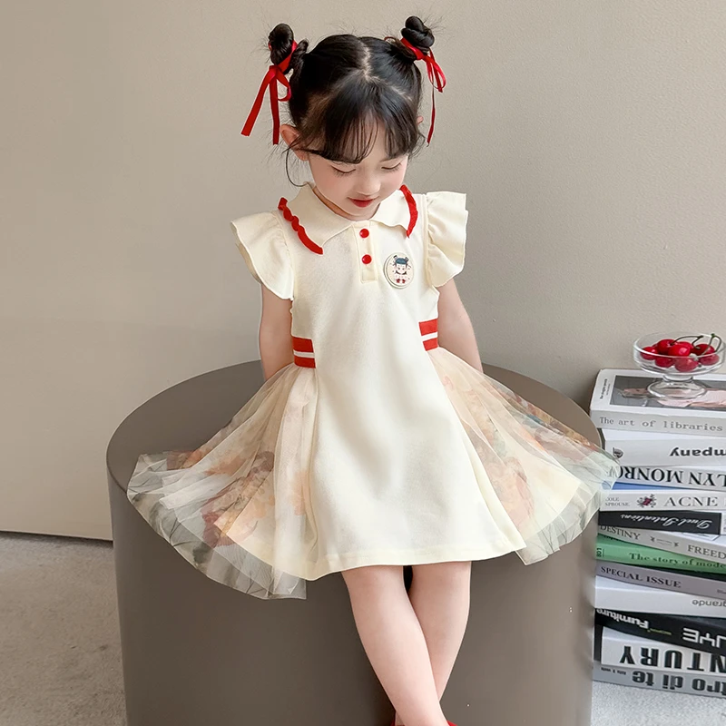哪吒女童连衣裙夏季2025新女宝宝公主裙洋气夏款儿童Polo夏装裙子