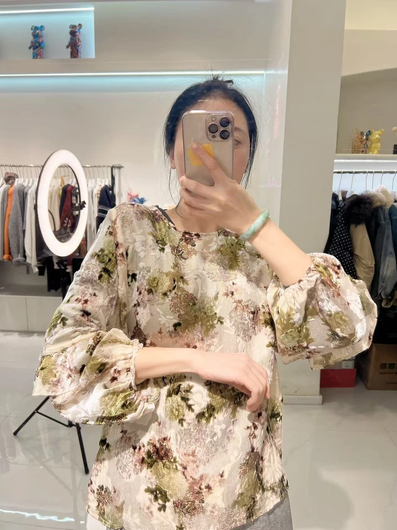 人丝印花上衣2025春款