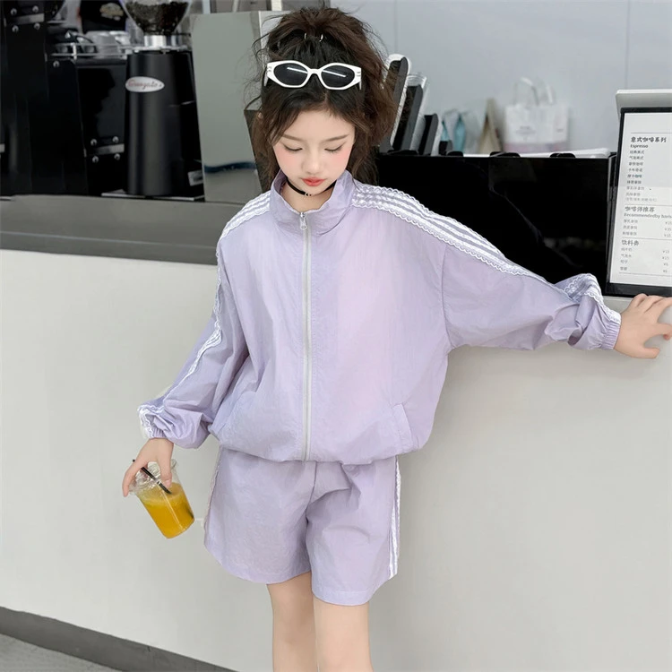 【丫丫童装】2025夏季新款女大童防晒套装休闲百搭K652