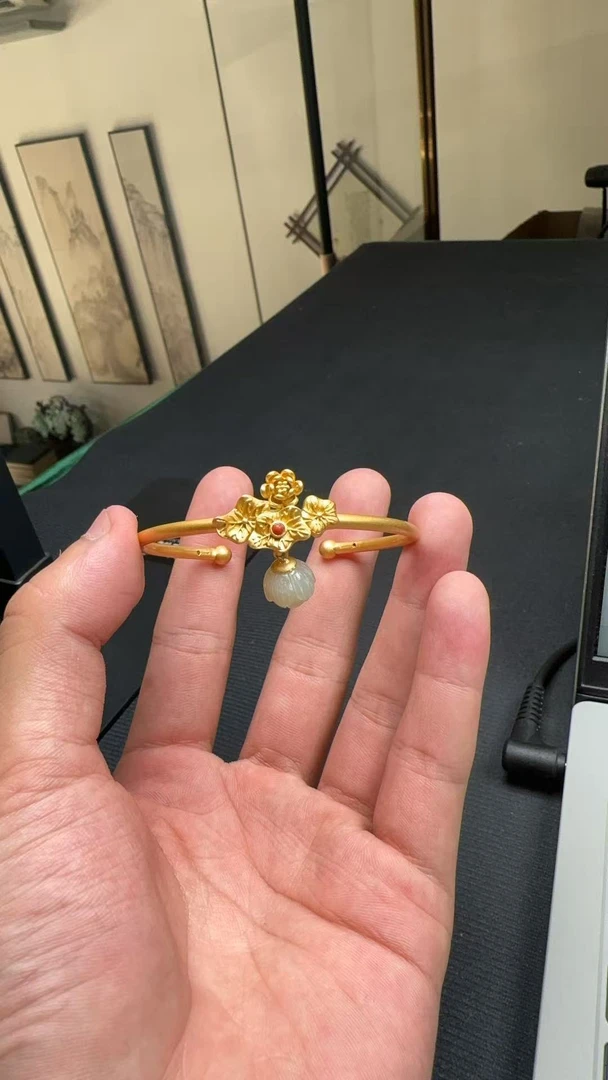 和田玉手镯s925银