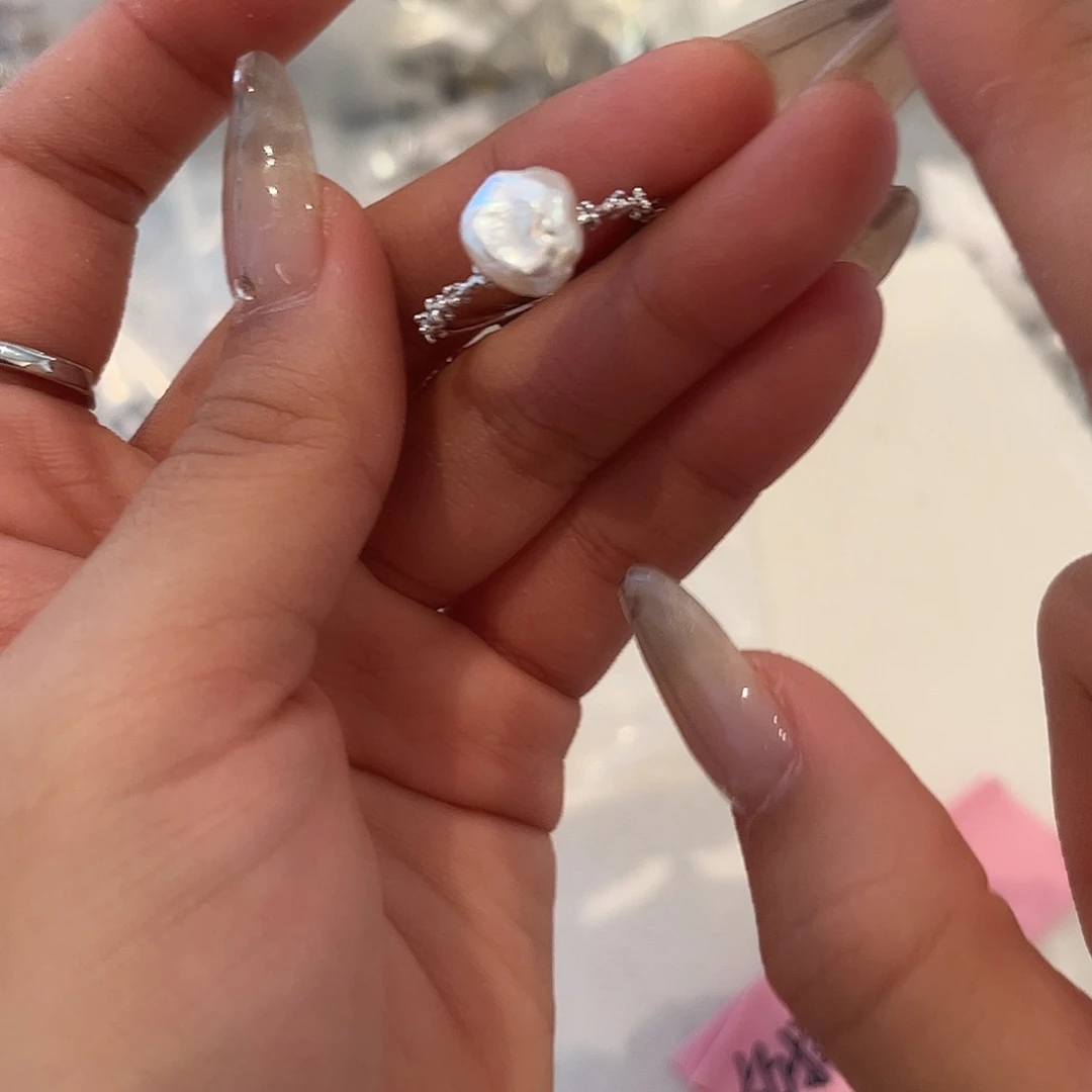 合金淡水珍珠耳饰