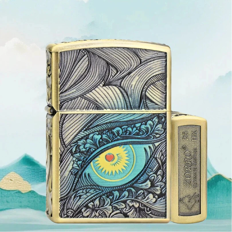 ZORRO佐罗青铜唐草含情煤油防风打火机男士送男友达人c18399无油