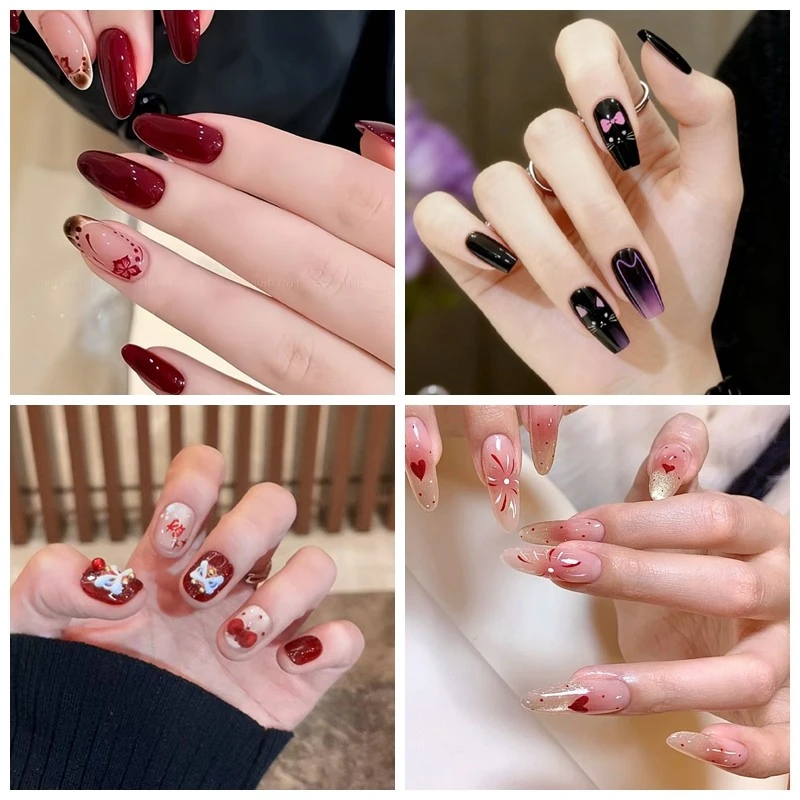 新年醒狮战甲新年穿戴甲爆闪雪花猫眼温柔气质假指甲成品甲片