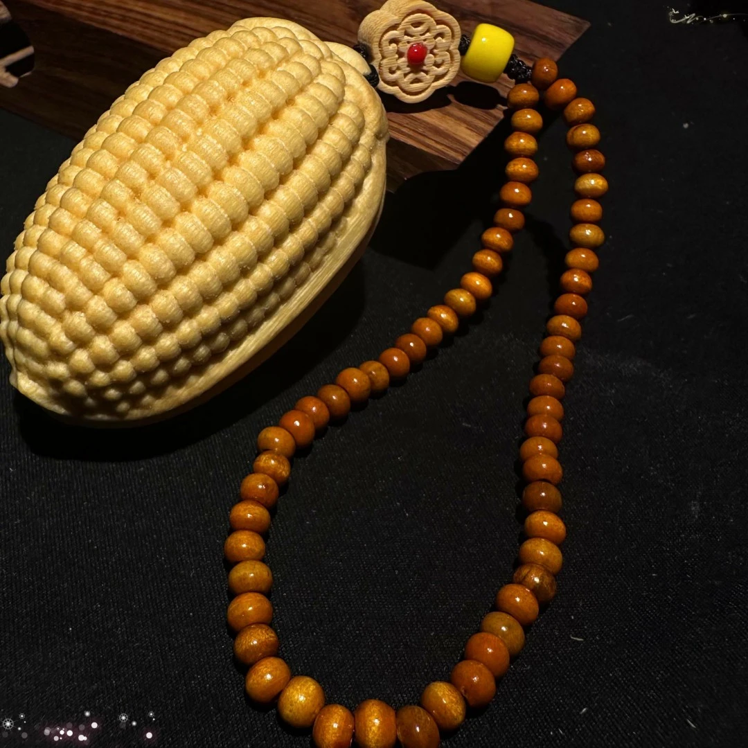 【玉竹居】新款玉米带红多宝配饰实心竹雕刻宠粉浮力必拍打磨精品