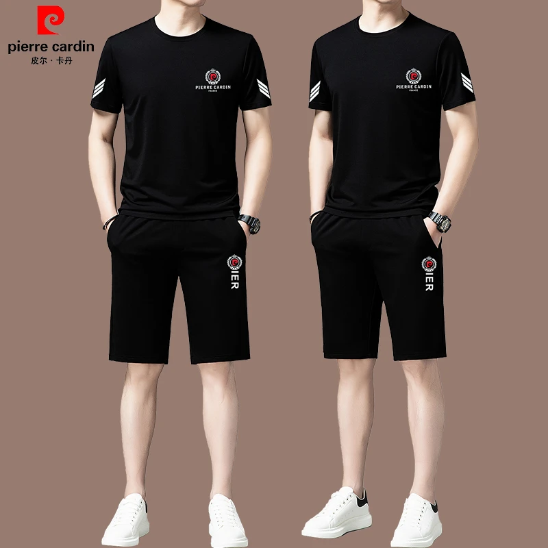【国际大牌 皮尔卡丹】夏季2025年新款桑蚕丝男士休闲运动套装短裤