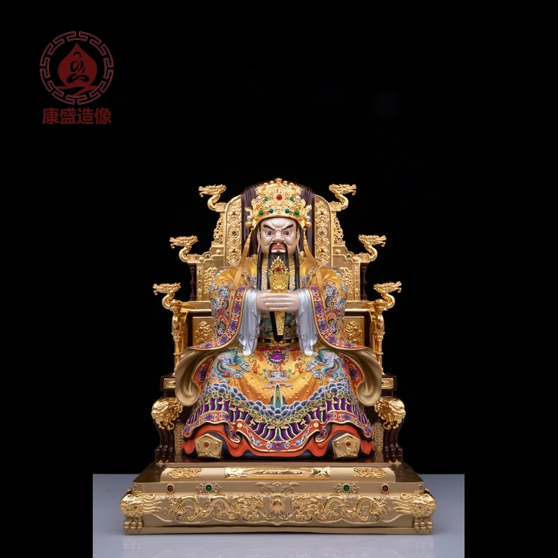 龙五爷广济五爷龙王菩萨佛像纯铜彩绘财神爷真身家用招财摆件装饰