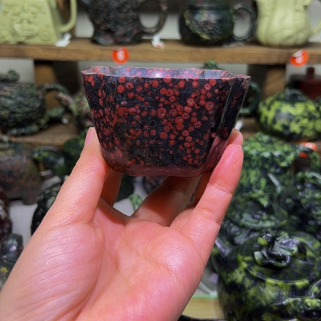 石材梅花玉安山玉精品杯