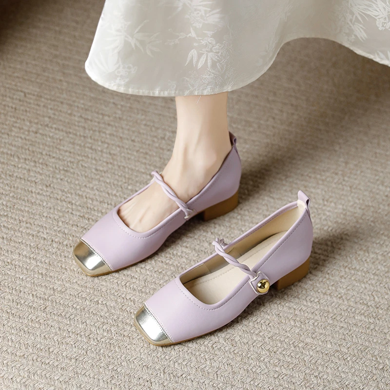 木木367-8韩版浅口单鞋2025春夏新款爆款温柔玛丽珍超软豆豆鞋