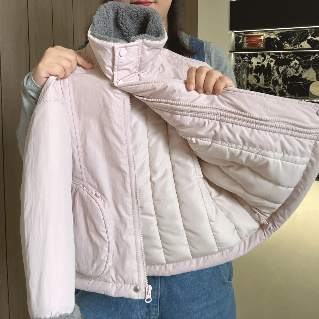 现货女童秋冬夹棉加厚外套2025新款女童立领棉服中大童韩版棉衣