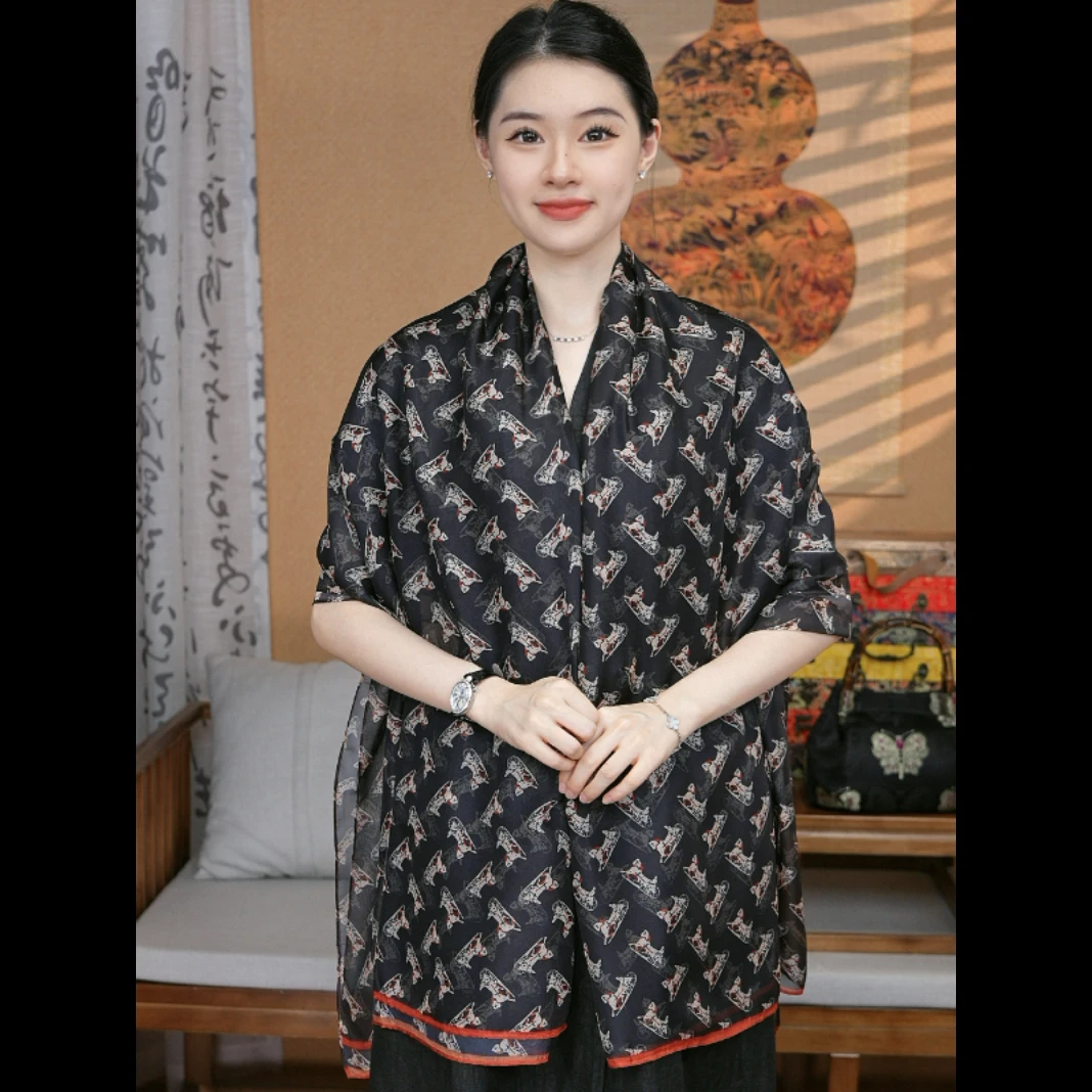 【小马车 云朵纱长巾】180*120防晒女丝巾纱巾洋气时尚百搭春