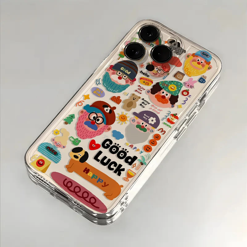 ins涂鸦人物适用苹果16手机壳华为Pura70荣耀小米红米OPPOvivo